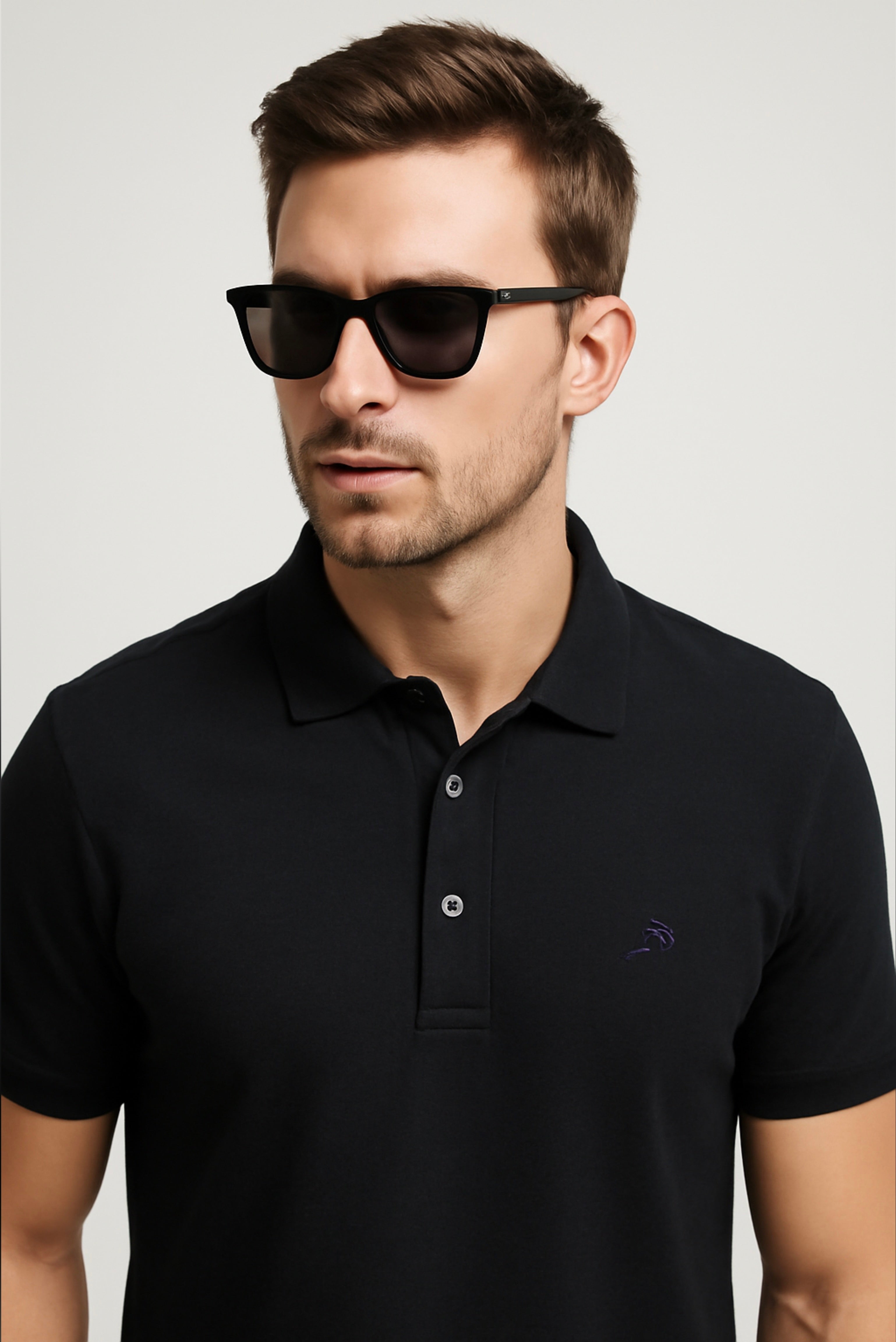 Premium Black Polo T-Shirt for Men – Stylish, Comfortable, Versatile | Classic Solid Polo for All Occasions