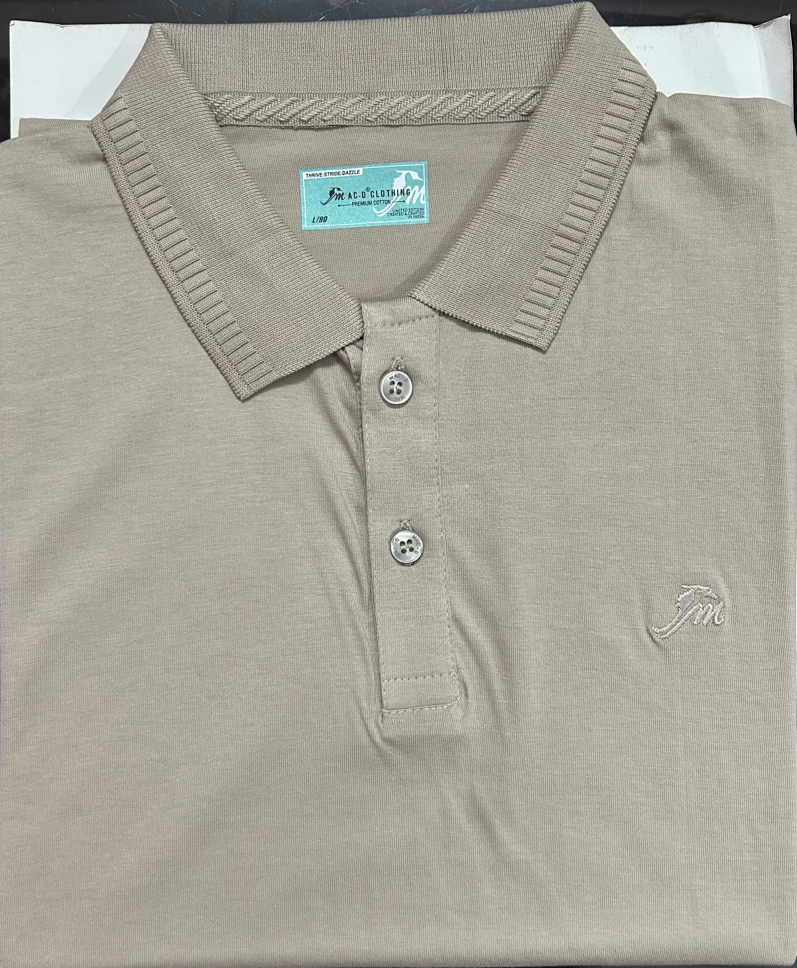 Men’s Premium Beige Polo T-Shirt – Soft Cotton, Stylish Collar, Casual & Formal Wear
