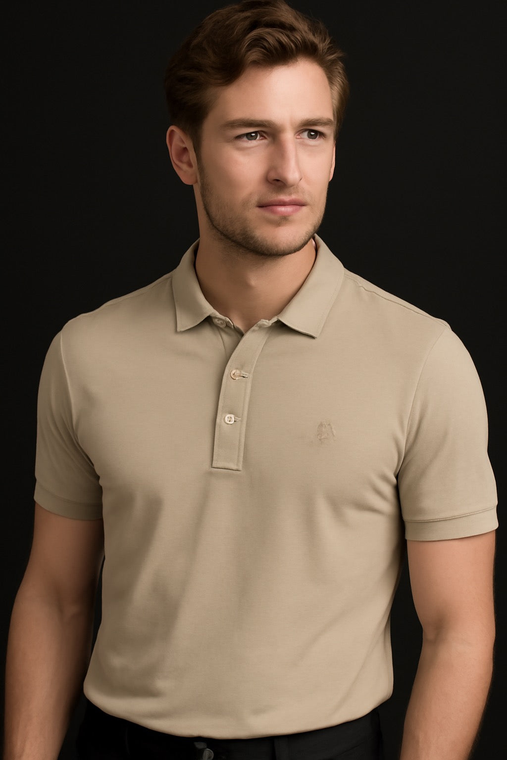 Men’s Premium Beige Polo T-Shirt – Soft Cotton, Stylish Collar, Casual & Formal Wear