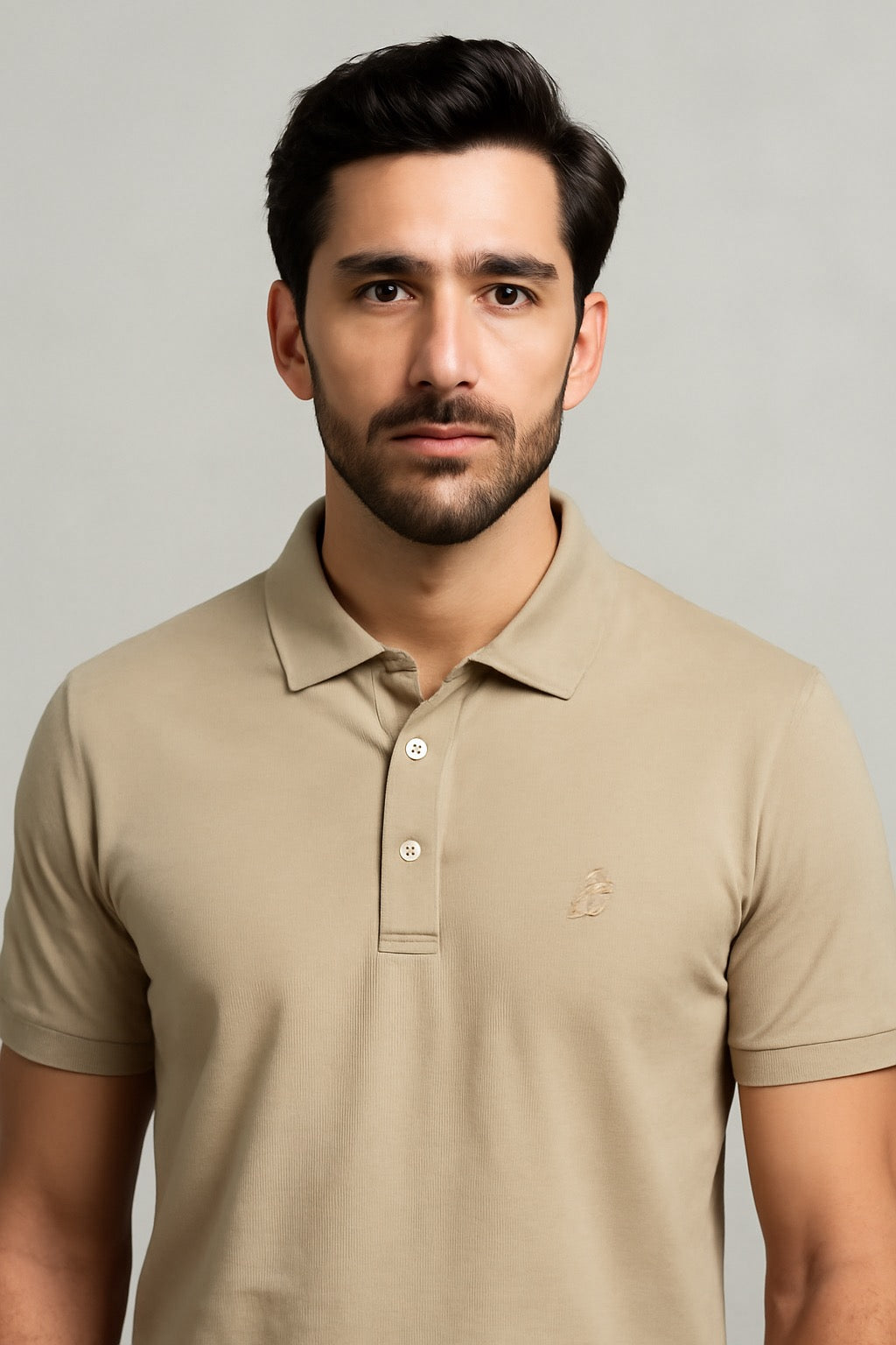 Men’s Premium Beige Polo T-Shirt – Soft Cotton, Stylish Collar, Casual & Formal Wear