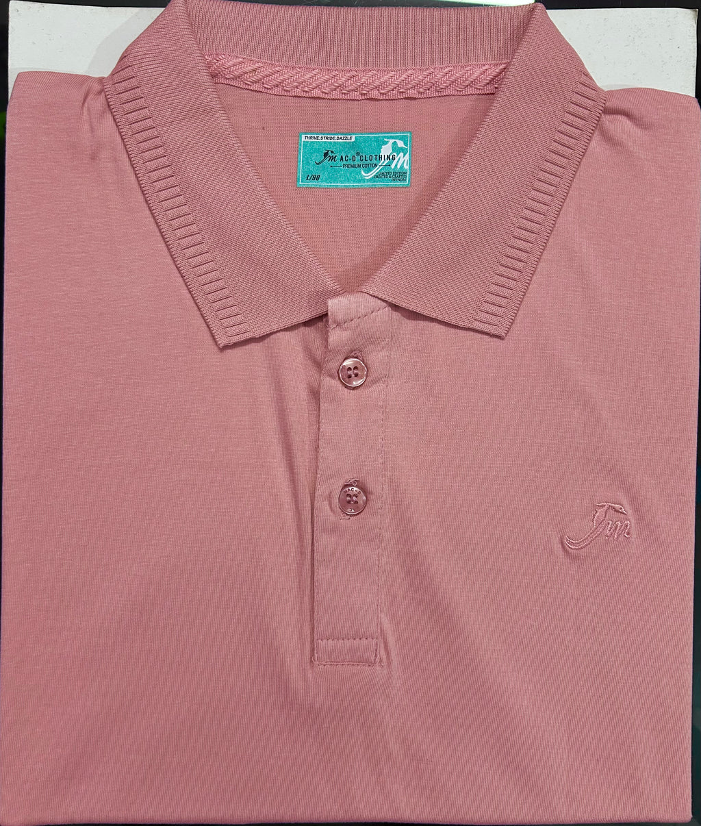 Premium Men’s Pink Polo T-Shirt | Soft Cotton Blend | Stylish Casual & Formal Wear