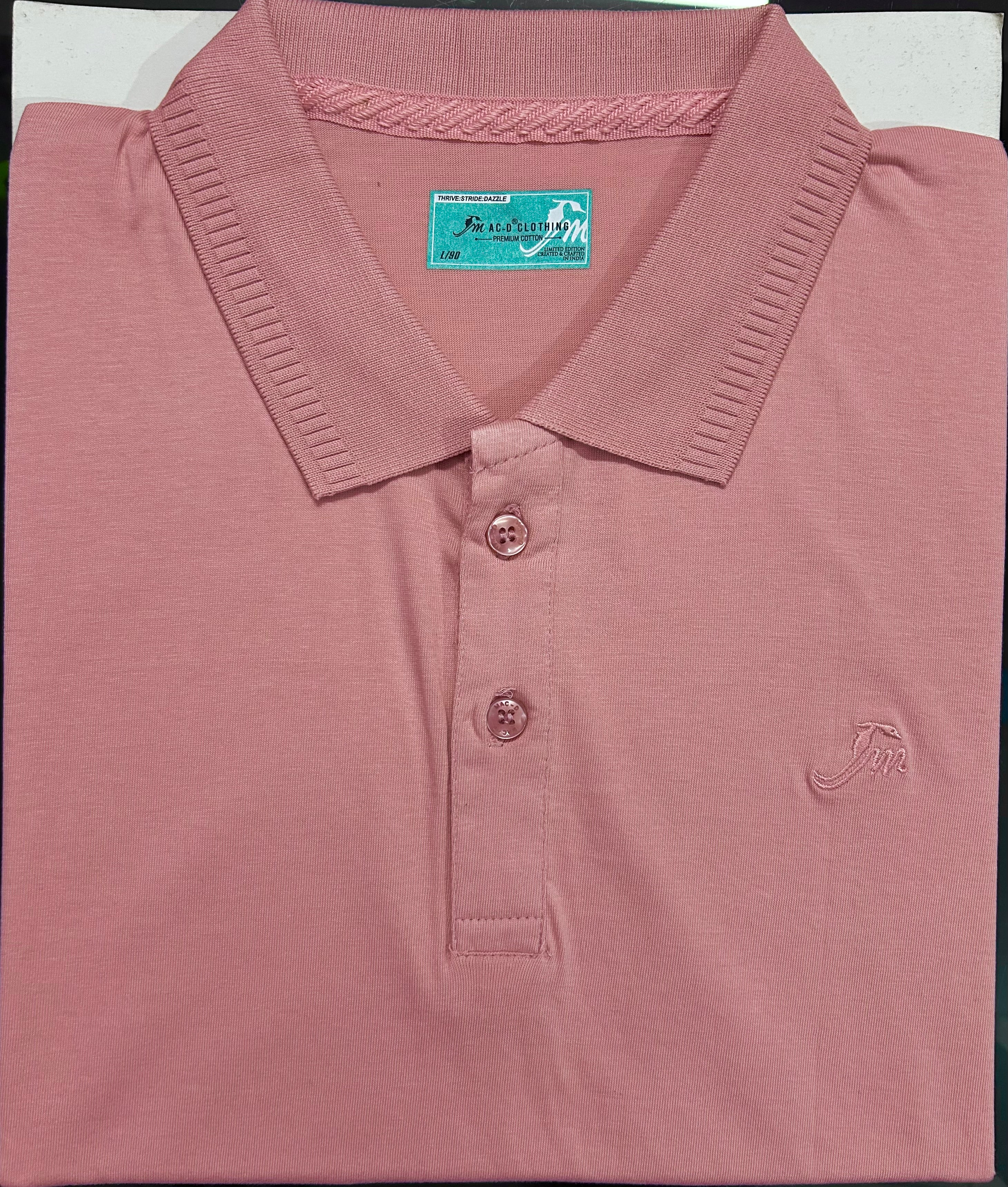 Premium Men’s Pink Polo T-Shirt | Soft Cotton Blend | Stylish Casual & Formal Wear