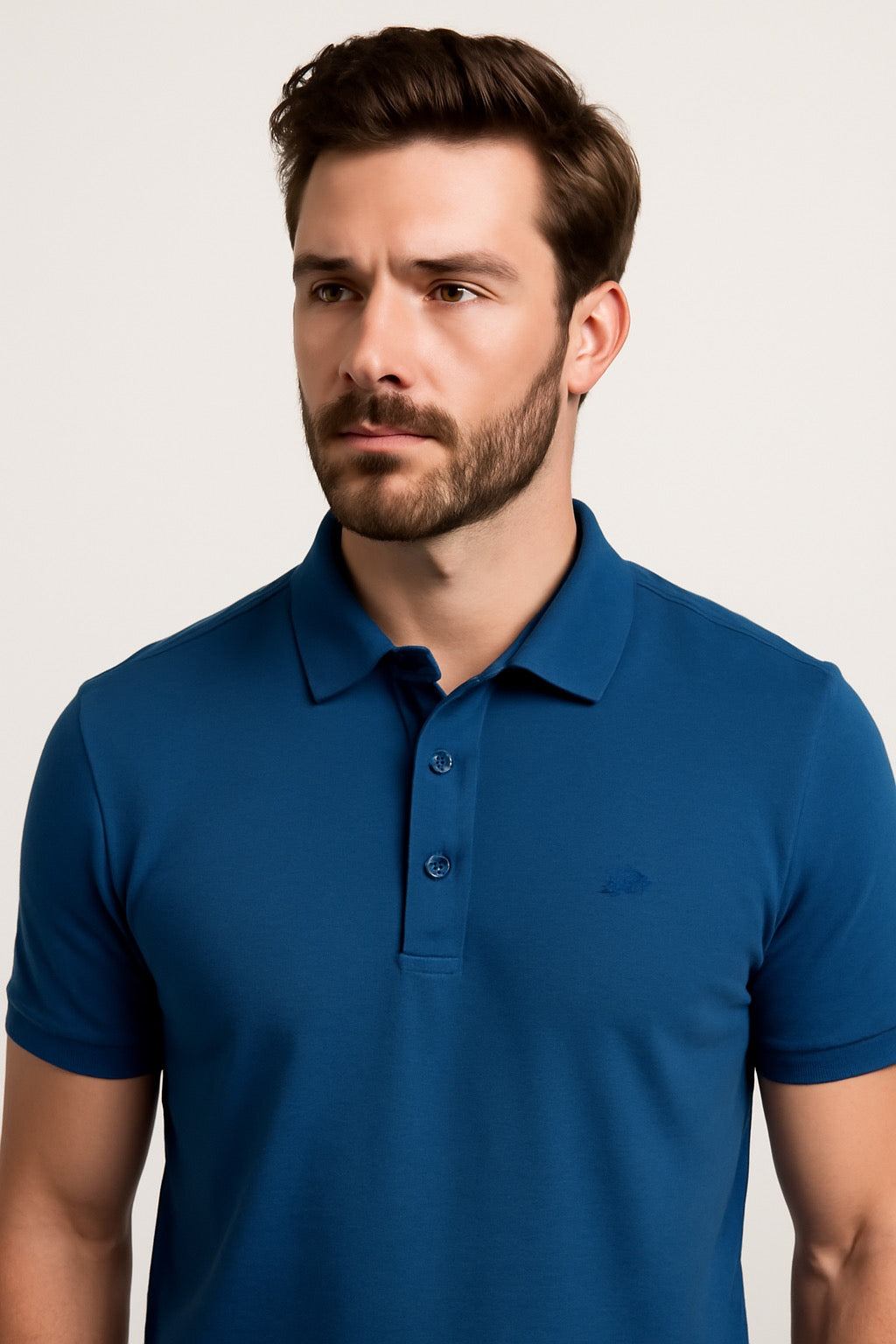 Men’s Dark Blue Cotton Polo T-Shirt with Collar Design - Premium Quality