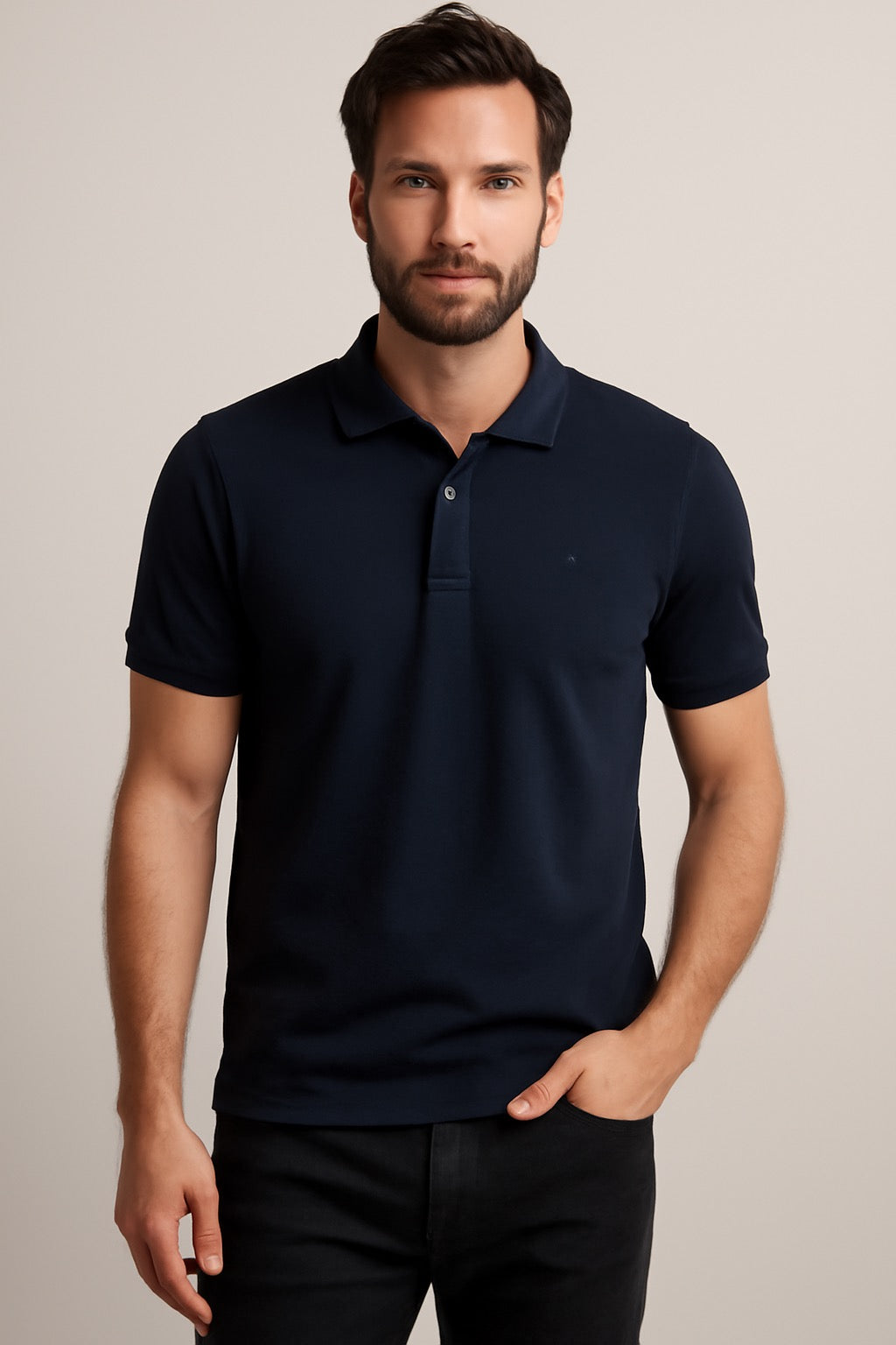 Premium Navy Blue Polo T-Shirt for Men | Stylish & Comfortable | Soft Cotton