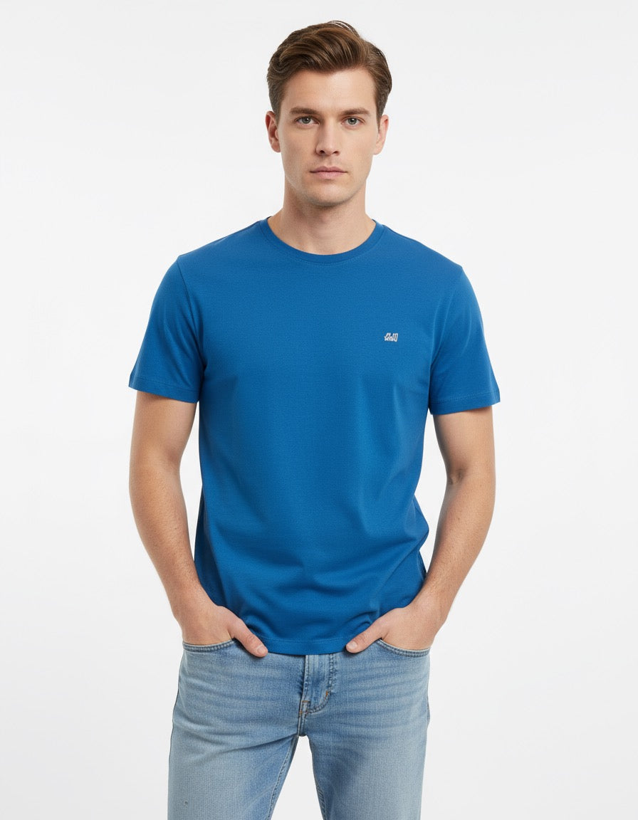 H&M Men’s Blue Cotton T-Shirt – Medium Size | Stylish Crew Neck Tee for Everyday Comfort