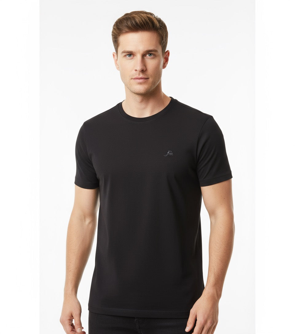 Premium Black Crew Neck T-Shirt for Men – Soft, Breathable, Stylish Fit