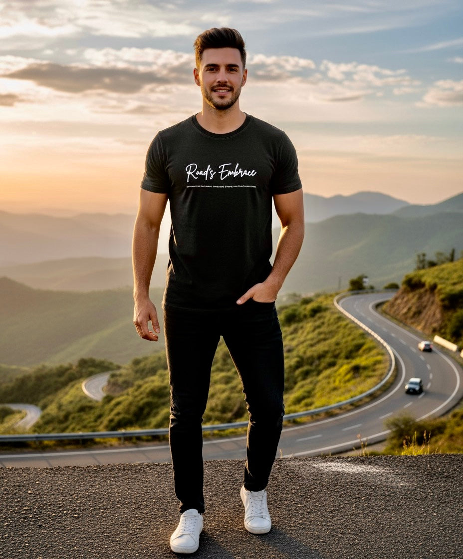 Road’s Embrace Inspirational Quote T-Shirt – Made in India, Premium Cotton